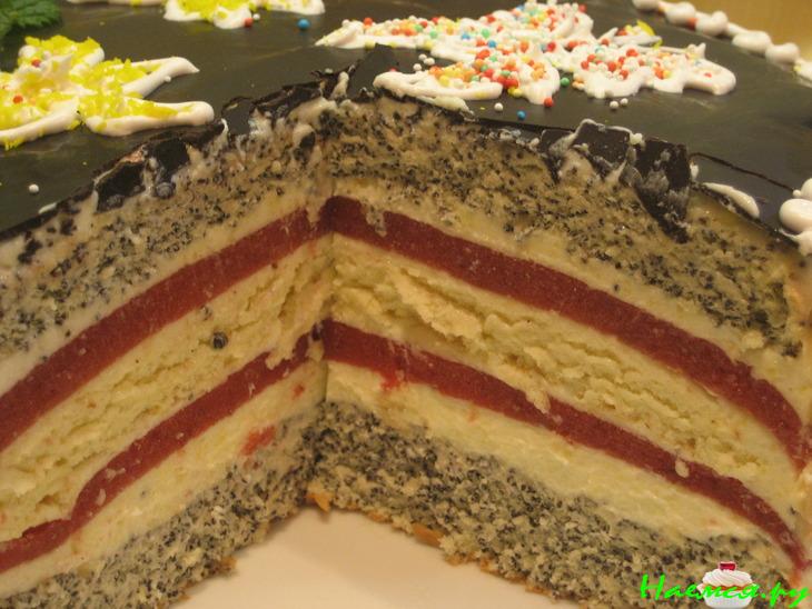 Торт Маково-клубничный