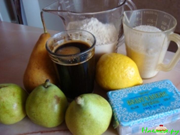 Кофейный пирог с грушей