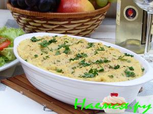 Картофельное суфле с сыром с плесенью