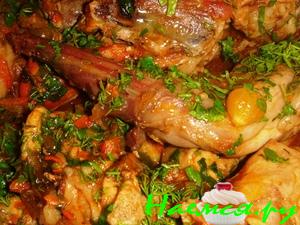 Кролик тушенный с маринадами