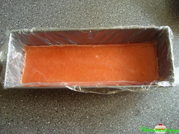 Моцарелла с креветками и желе из помидоров Моцарелла с креветками и желе из помидоров