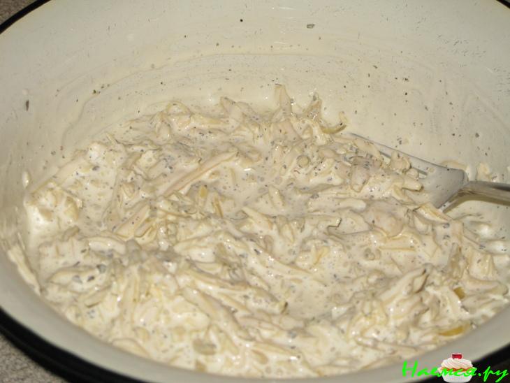 Овощи в сливках с сыром