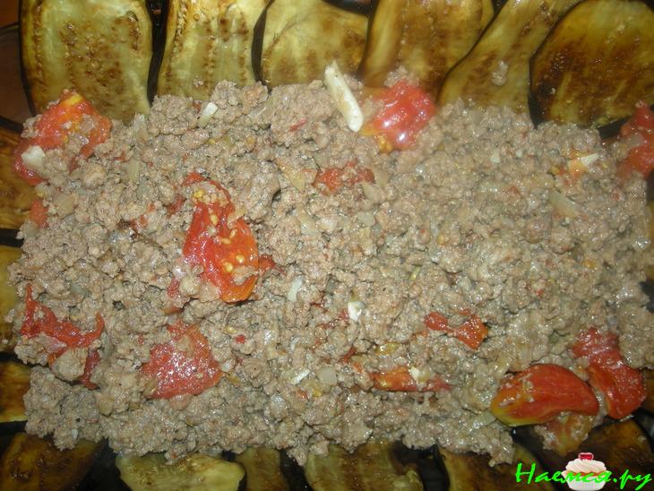 Мусака с фаршем и сыром Мусака с фаршем и сыром
