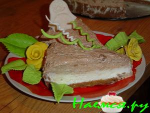 Двухцветный творожный торт