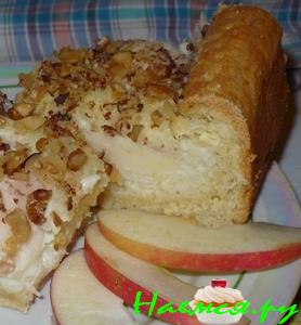 Открытый яблочно-рисово-лимонно-ореховый пирог