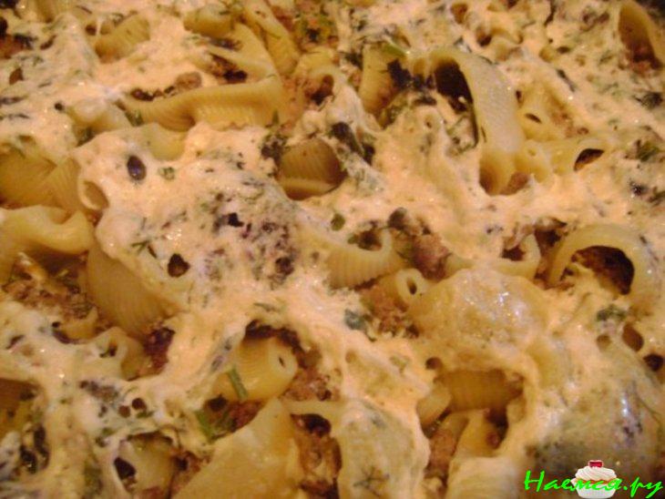 Фаршированные домашним фаршем макароны