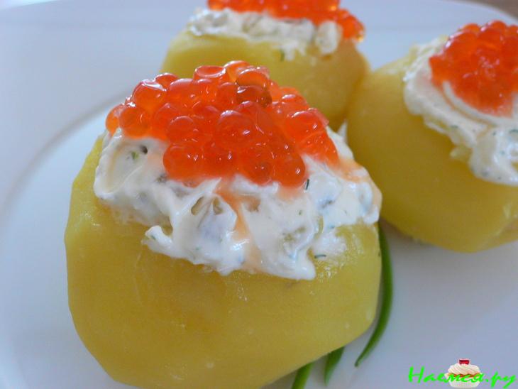 Картофель с рыбной икрой Картофель с рыбной икрой