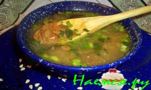 Юшка с орзо и баклажан