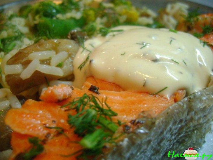 Стейки из сёмги с гарниром из овощей