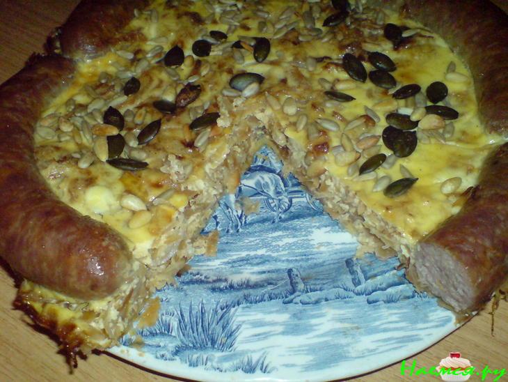 Торт закусочный из охотничьих колбасок