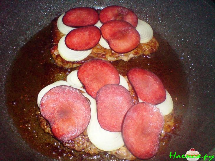 Мясо с брынзой