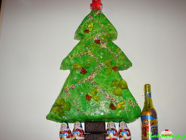 Торт бисквитный 'Новогодний' с маршмелоу 