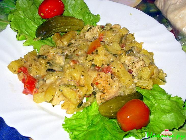 Рыбка с овощами (филе окуня)