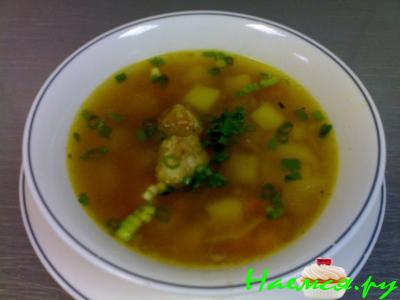 Картофельный суп с фрикадельками Картофельный суп с фрикадельками