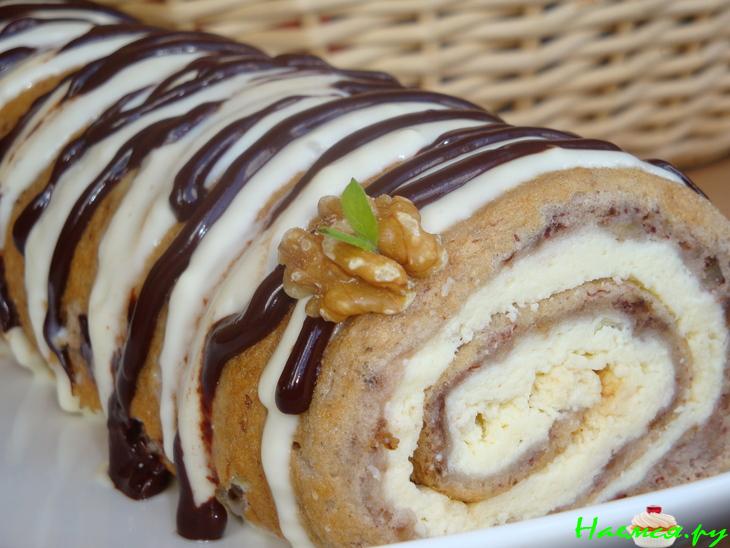 Творожный пирог - рулет