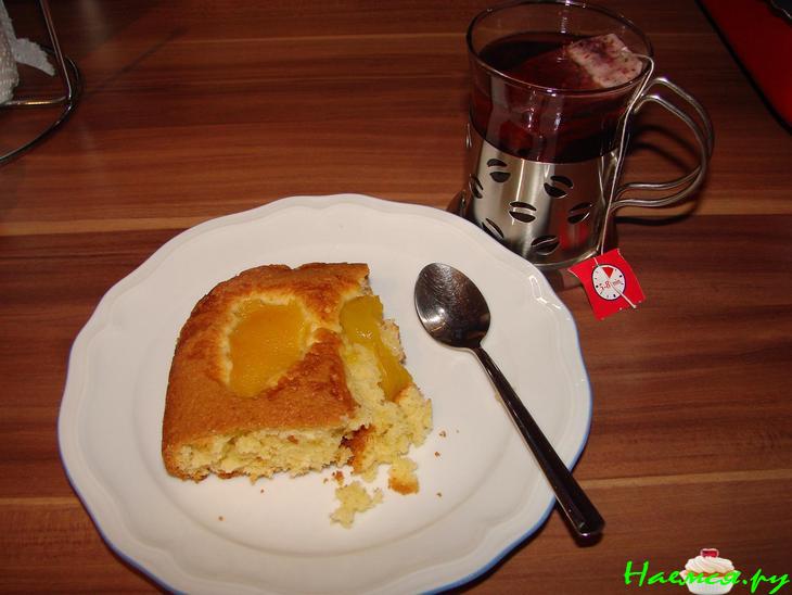 Пирог с персиками (Blechkuchen mit Pfirsichen)