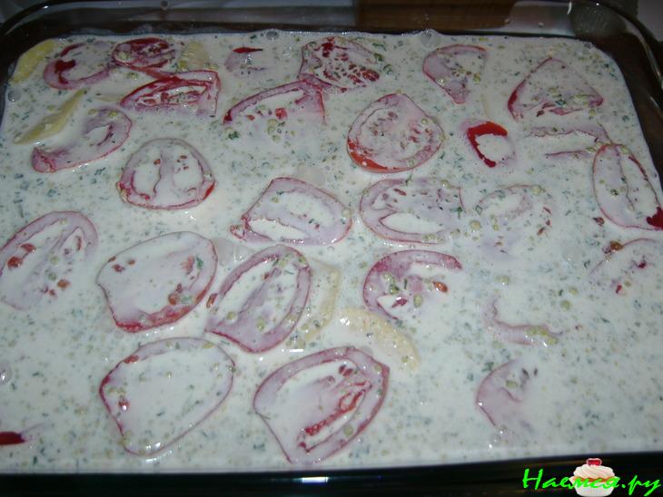 Семга с картошкой в соусе