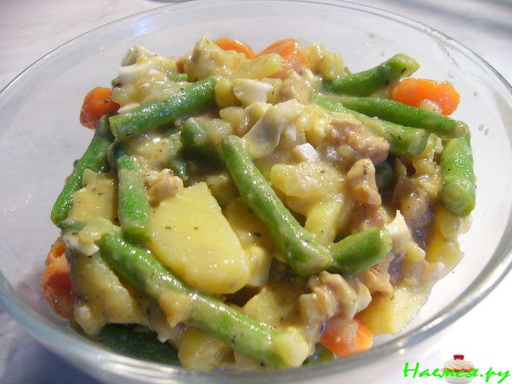 Картофельный салат со стручковой фасолью
