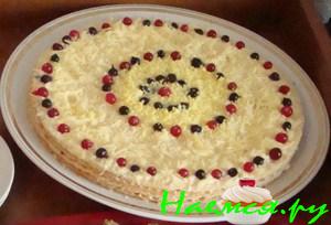 Рыбный вафельный торт