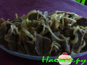 Острая закуска из куриных желудочков