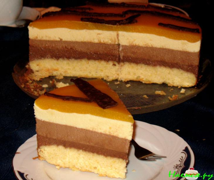 Торт "Триколор" под манговым покрытием