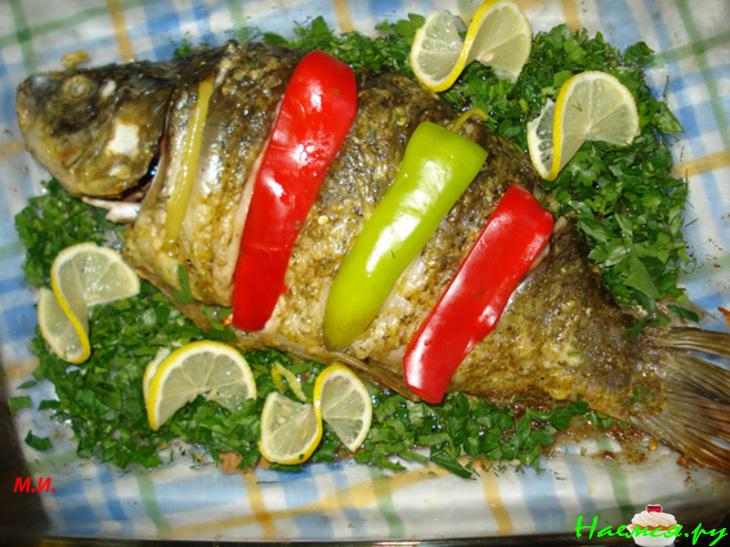 Карп с чесноком Карп с чесноком