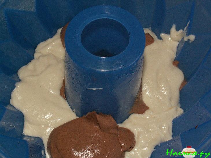 Кекс мраморный с какао и ванилью