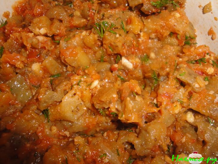 Пирог из рубленного теста с баклажанами