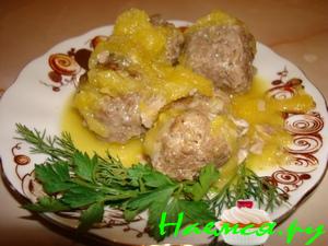 Мясные шарики в манговом соусе