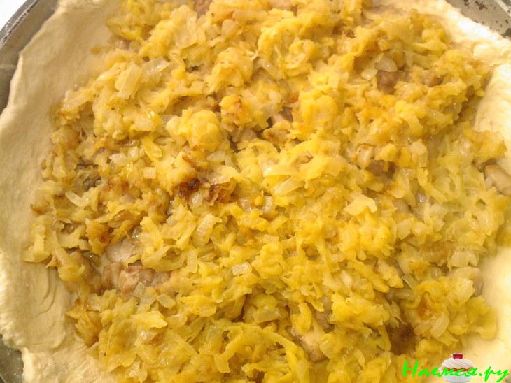 Пирог/киш с курицей и яблоками