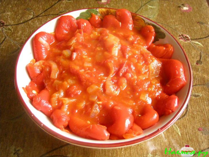 Печенный перец с подливкой Печенный перец с подливкой