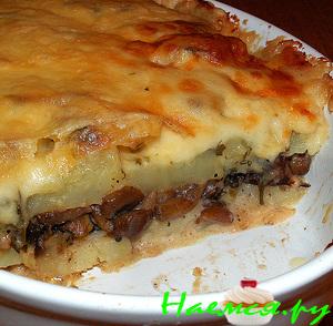 Запеканка картофельная с опятами