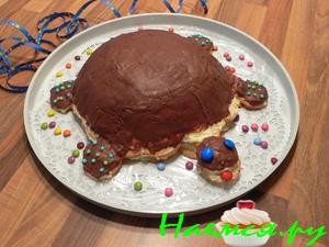 Торт "Черепаха" с персиками