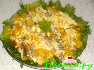 Грибной салат с апельсинами