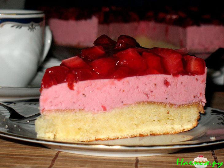 Торт Клубничный с кремом из Йогурта Торт Клубничный с кремом из Йогурта