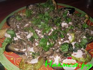Горячий салат из баклажанов и баранины