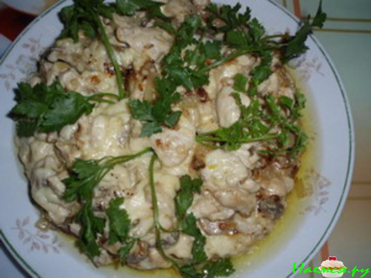 Жульен с грибами и курицей