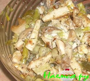 Салат куриный с вешенками и спаржей Салат куриный с вешенками и спаржей