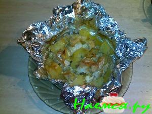 Морской язык запеченный в фольге