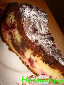 Творожно-клюквенный пирог с шоколадом по-новому