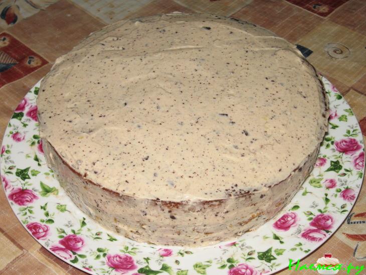 Торт бисквитный с творожным кремом