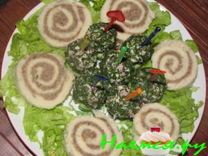 Кружочки с паштетом и сырно-ветчинные шарики