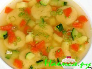 Лёгкий суп с манными таллерами