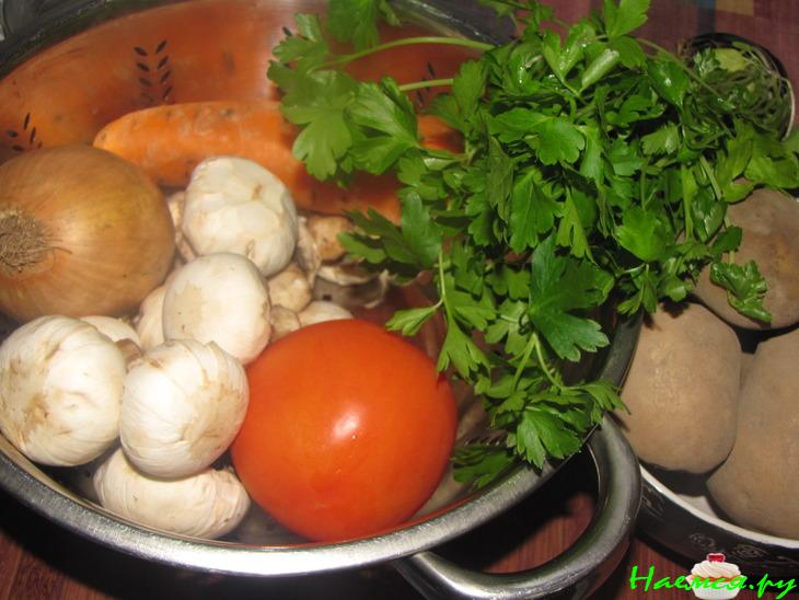 Рагу из шампиньонов и овощей