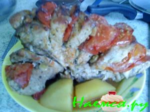 Мясная "книжка" с помидорками Мясная "книжка" с помидорками