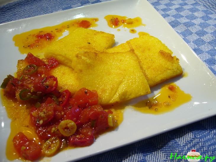 Полента с острым соусом Полента с острым соусом