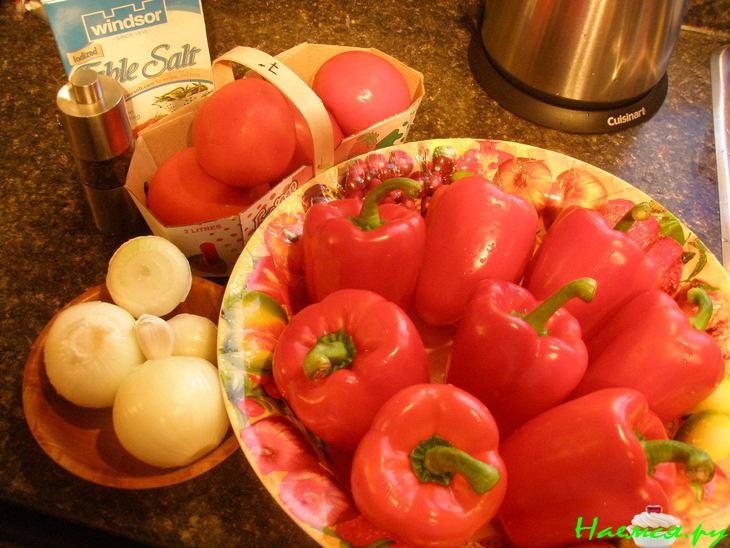 Печенный перец с подливкой Печенный перец с подливкой