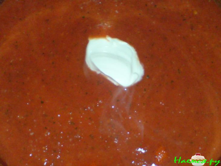 Быстрый томатный супчик с сыром "Моцарелла"