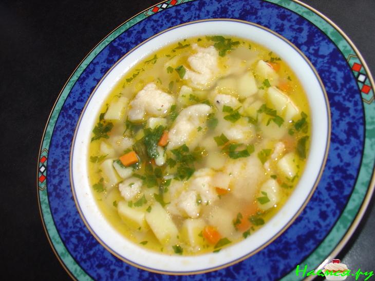 Куриный супчик с манными клецками (вариант), и с закусочной лепешкой Куриный супчик с манными клецками (вариант), и с закусочной лепешкой