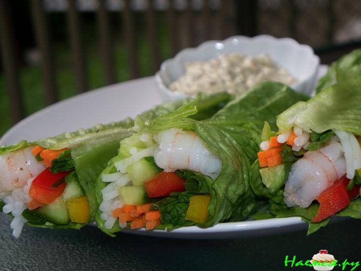 Летние роллы с креветками&nbsp;